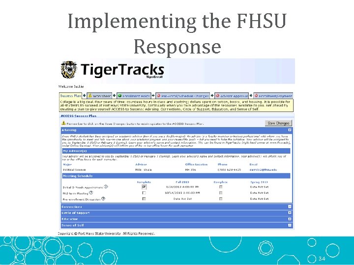Implementing the FHSU Response 34 