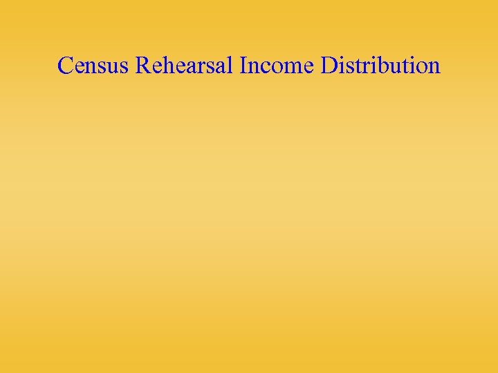 Census Rehearsal Income Distribution 