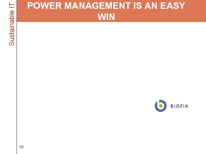 Sustainable IT POWER MANAGEMENT IS AN EASY WIN • Power Management comes with your