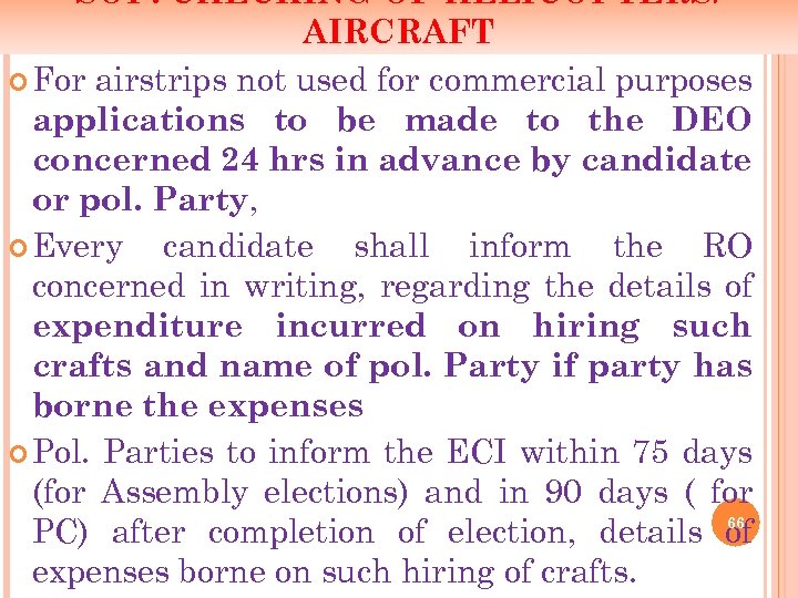 SOP: CHECKING OF HELICOPTERS/ AIRCRAFT For airstrips not used for commercial purposes applications to