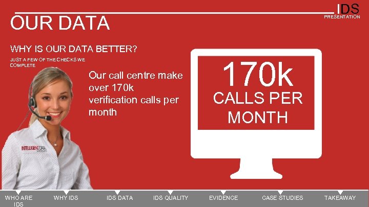 IDS OUR DATA PRESENTATION WHY IS OUR DATA BETTER? JUST A FEW OF THE