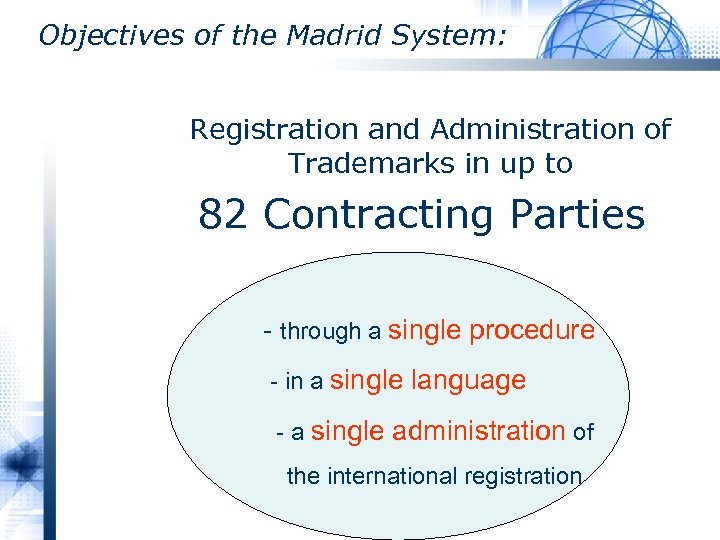 Objectives of the Madrid System: Registration and Administration of Trademarks in up to 82