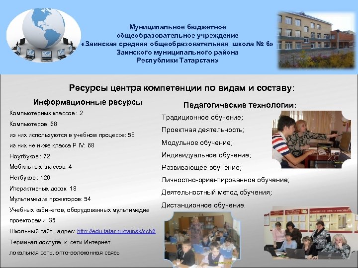 Муниципальное бюджетное общеобразовательное учреждение «Заинская средняя общеобразовательная школа № 6» Заинского муниципального района Республики