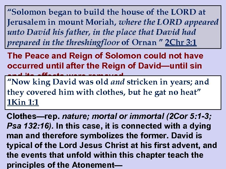 “Solomon began to build the house of the LORD at Jerusalem in mount Moriah,