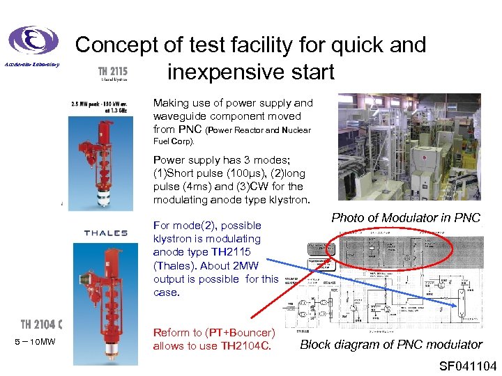 Accelerator Laboratory Concept of test facility for quick and inexpensive start Making use of