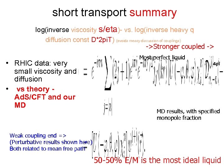 short transport summary log(inverse viscosity s/eta)- vs. log(inverse heavy q diffusion const D*2 pi.