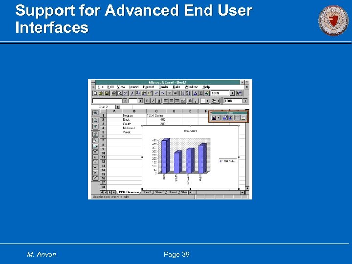 Support for Advanced End User Interfaces M. Anvari Page 39 