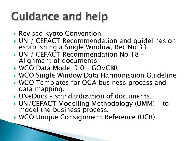 Guidance and help Revised Kyoto Convention. UN / CEFACT Recommendation and guidelines on establishing