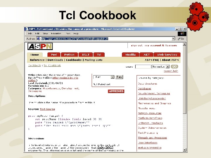 Tcl Cookbook July 2002 