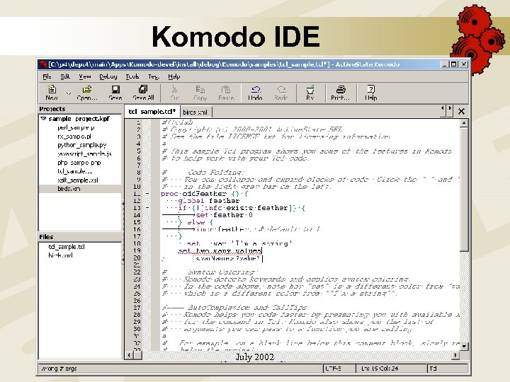 Komodo IDE July 2002 