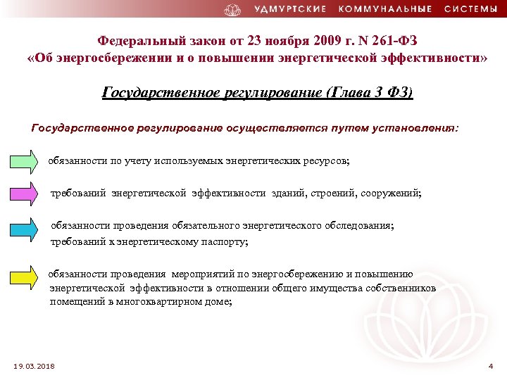 Федеральный закон от 23 ноября 2009 г. N 261 -ФЗ «Об энергосбережении и о