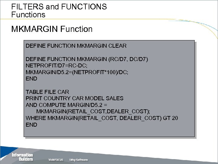 FILTERS and FUNCTIONS Functions MKMARGIN Function DEFINE FUNCTION MKMARGIN CLEAR DEFINE FUNCTION MKMARGIN (RC/D