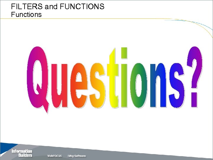 FILTERS and FUNCTIONS Functions 