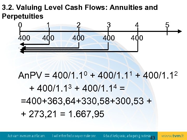 3. 2. Valuing Level Cash Flows: Annuities and Perpetuities 0 1 2 3 4