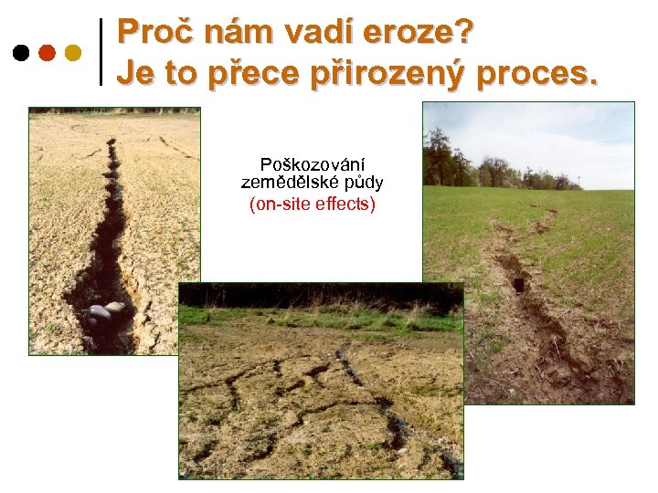 Proč nám vadí eroze? Je to přece přirozený proces. Poškozování zemědělské půdy (on-site effects)