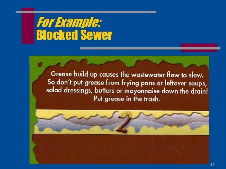For Example: Blocked Sewer 19 