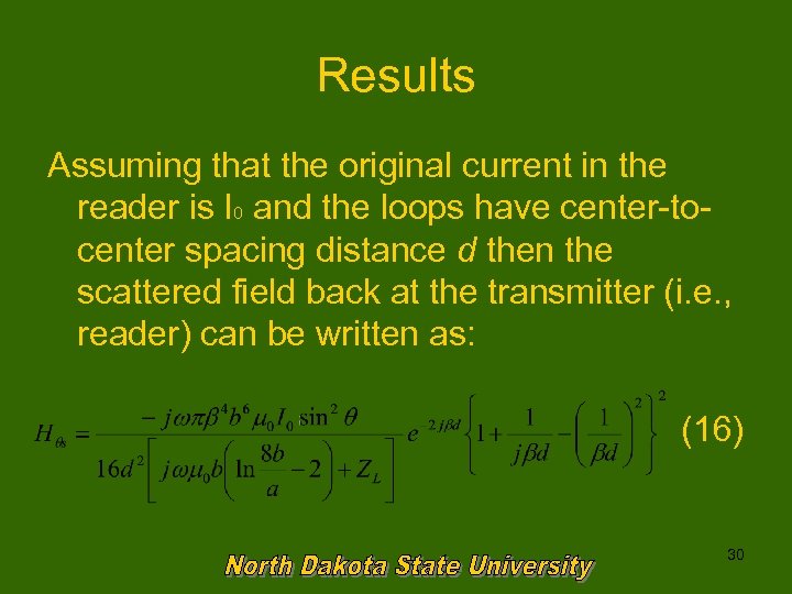 Results Assuming that the original current in the reader is I 0 and the