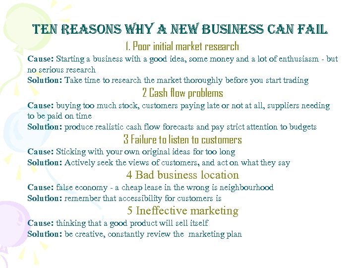 Ten Re. ASon. S Why A ne. W BUSIne. SS c. An FAIL 1.