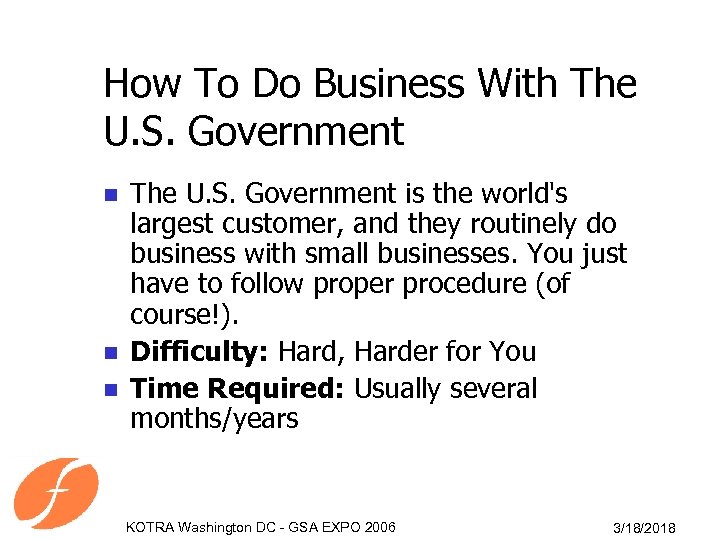 How To Do Business With The U. S. Government n n n The U.