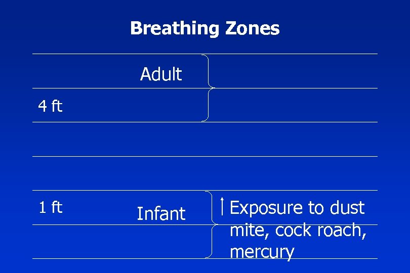 Breathing Zones Adult 4 ft 1 ft Infant Exposure to dust mite, cock roach,