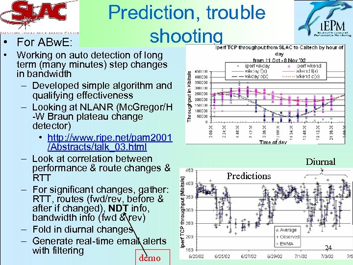  • For ABw. E: Prediction, trouble shooting • Working on auto detection of