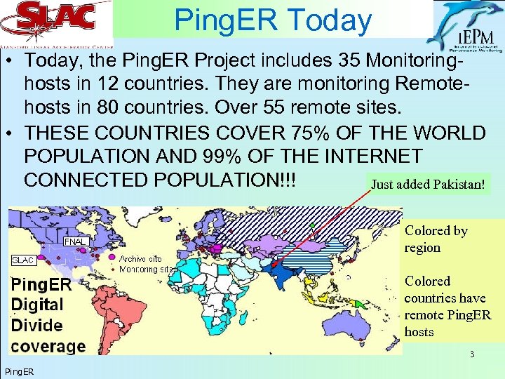 Ping. ER Today • Today, the Ping. ER Project includes 35 Monitoringhosts in 12