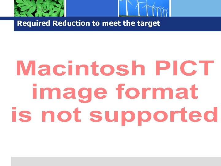 Required Reduction to meet the target 