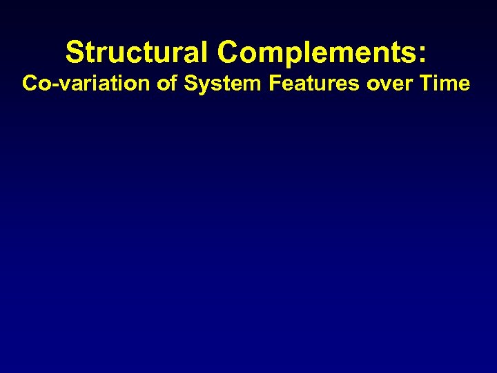 Structural Complements: Co-variation of System Features over Time 