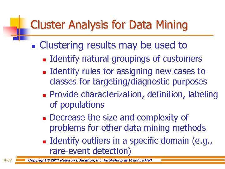 Cluster Analysis for Data Mining n Clustering results may be used to n n