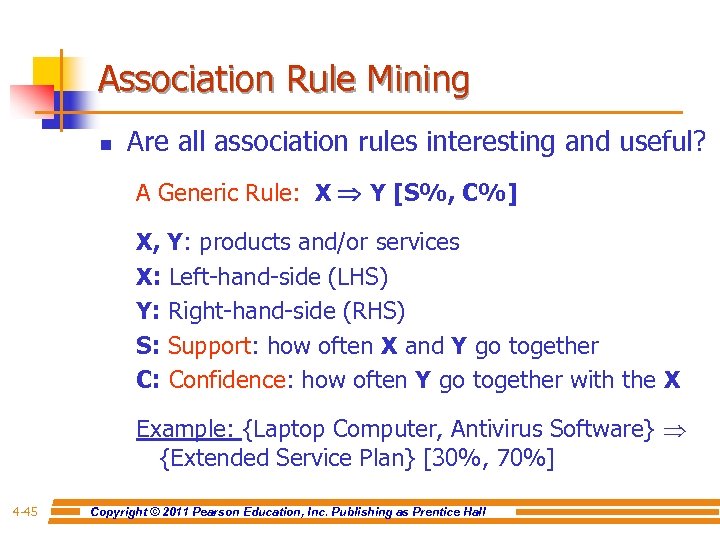 Association Rule Mining n Are all association rules interesting and useful? A Generic Rule: