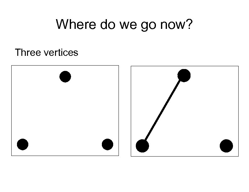 Where do we go now? Three vertices 