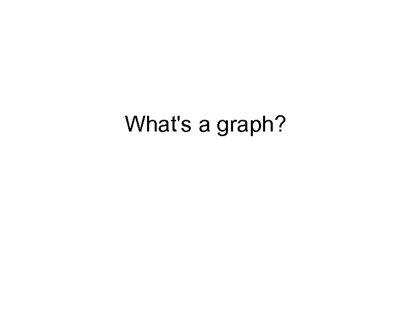What's a graph? 