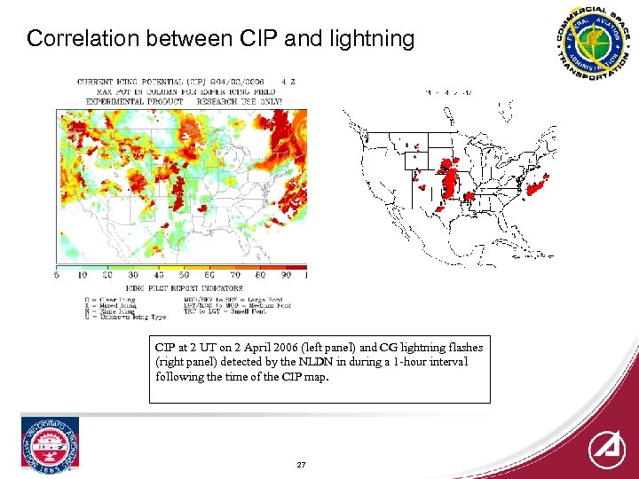 Correlation between CIP and lightning CIP at 2 UT on 2 April 2006 (left