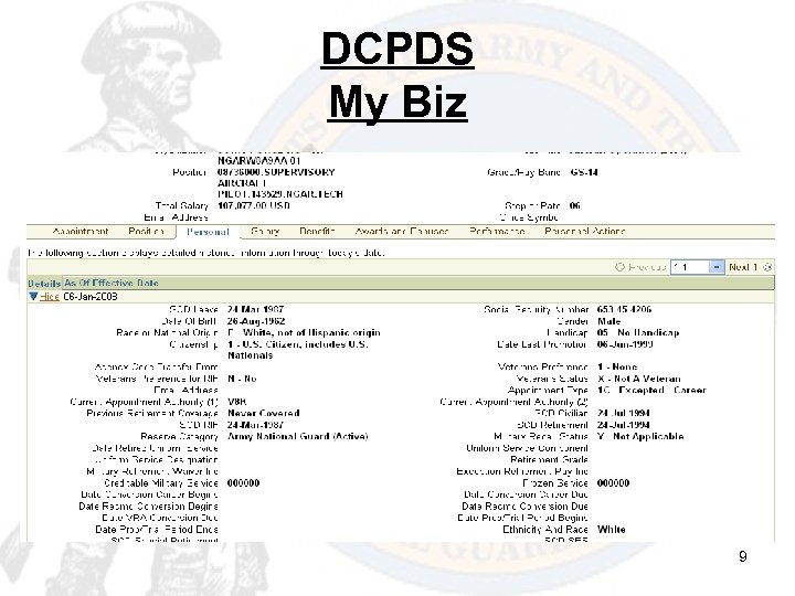 DCPDS My Biz 9 