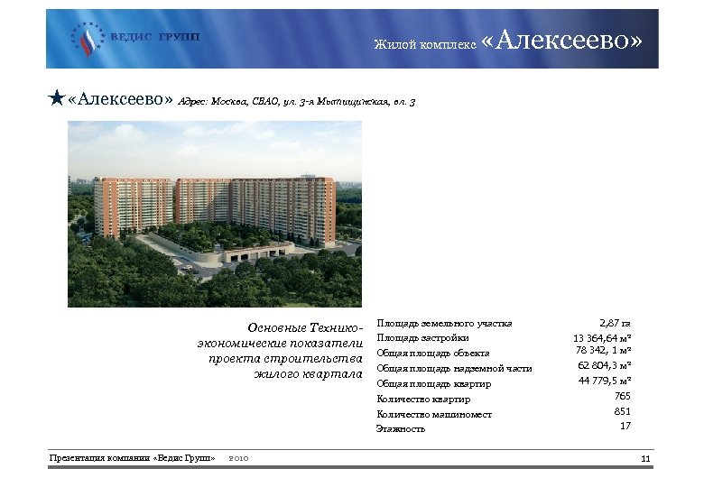 Жилой комплекс «Алексеево» ★ «Алексеево» Адрес: Москва, СВАО, ул. 3 -я Мытищинская, вл. 3