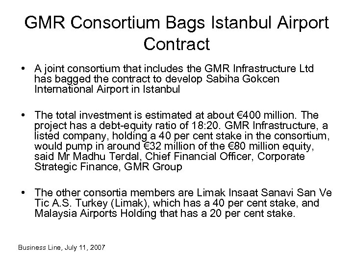 GMR Consortium Bags Istanbul Airport Contract • A joint consortium that includes the GMR