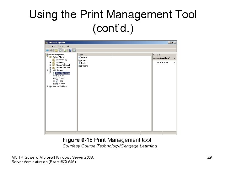Using the Print Management Tool (cont’d. ) Figure 6 -18 Print Management tool Courtesy