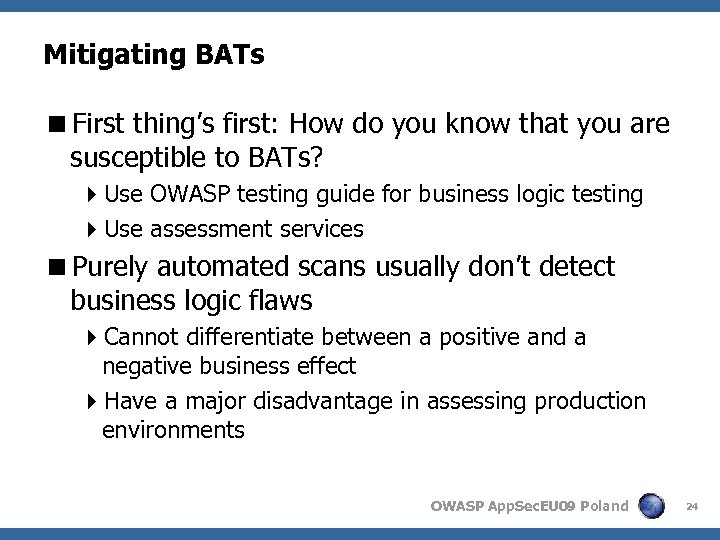 Mitigating BATs <First thing’s first: How do you know that you are susceptible to