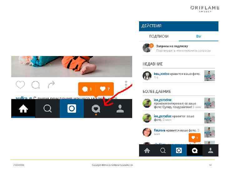 21/01/2018  Copyright © 2014 by Oriflame Cosmetics SA  14 