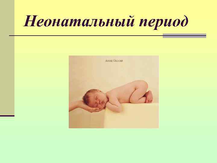 Неонатальный период 