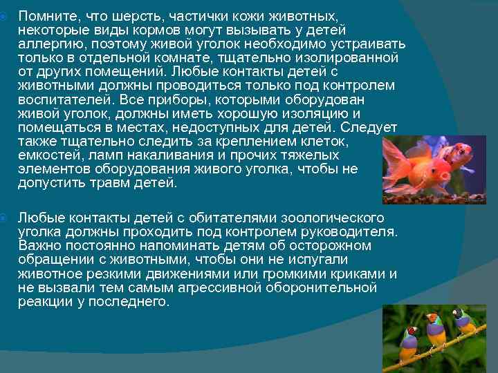 Помните, что шерсть, частички кожи животных, некоторые виды кормов могут вызывать у Помните, что шерсть, частички кожи животных, некоторые виды кормов могут вызывать у
