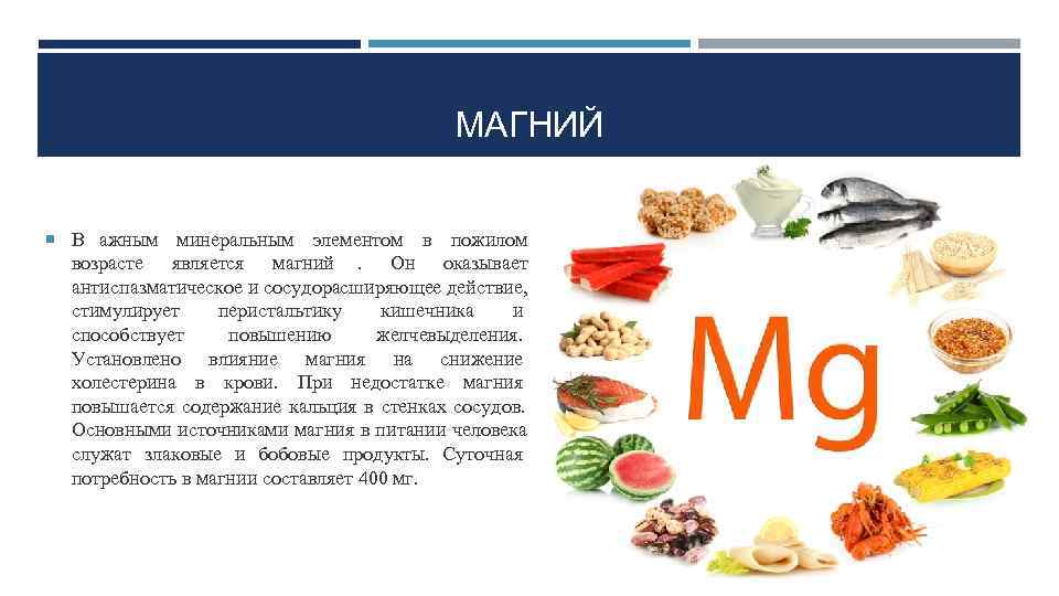     МАГНИЙ В ажным  минеральным элементом в пожилом  возрасте