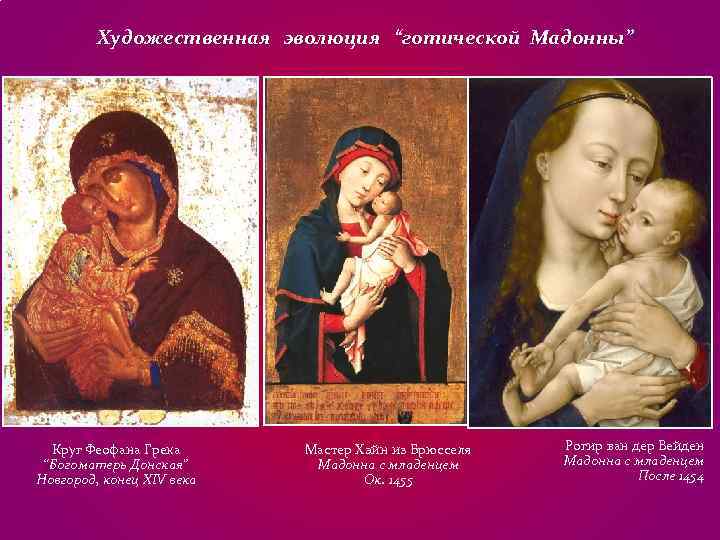 Художественная эволюция “готической Мадонны” Круг Феофана Грека Мастер Хэйн Художественная эволюция “готической Мадонны” Круг Феофана Грека Мастер Хэйн