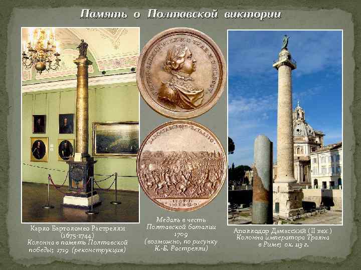    Память о Полтавской виктории    Медаль в честь Карло