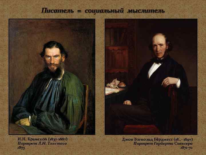   Писатель = социальный мыслитель И. Н. Крамской (1837 -1887) Джон Бэгнольд Бёрджесс