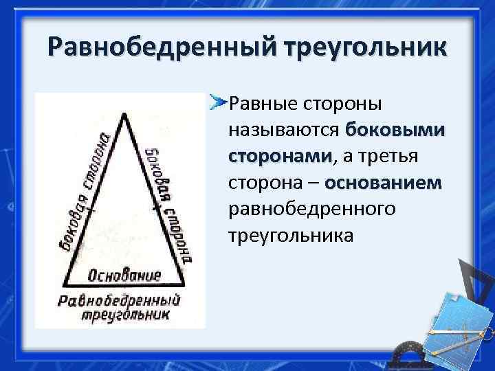 Класс основание равнобедренного треугольника