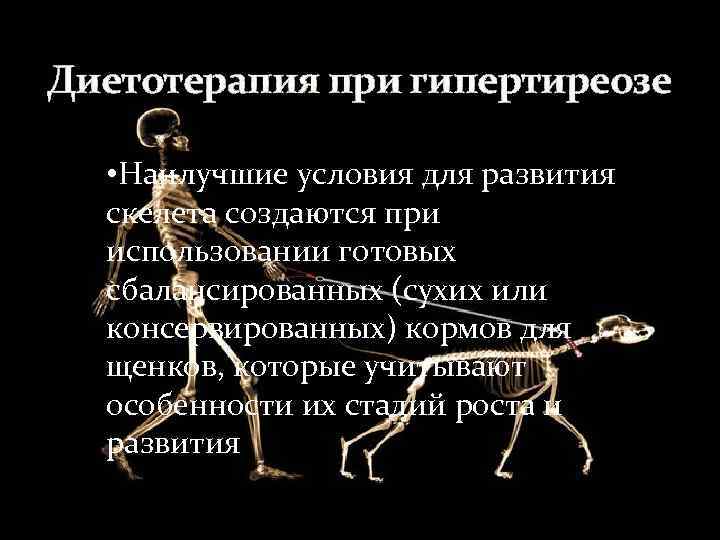 Диетотерапия при гипертиреозе • Наилучшие условия для развития  скелета создаются при  использовании