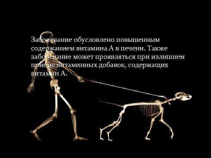 Заболевание обусловлено повышенным содержанием витамина А в печени. Также заболевание может проявляться при излишнем