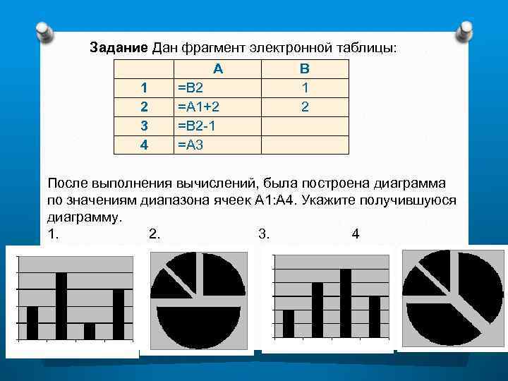 Дан фрагмент электронной таблицы после выполнения вычислений a2 d2 была построена диаграмма