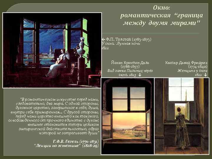       Окно:      романтическая “граница